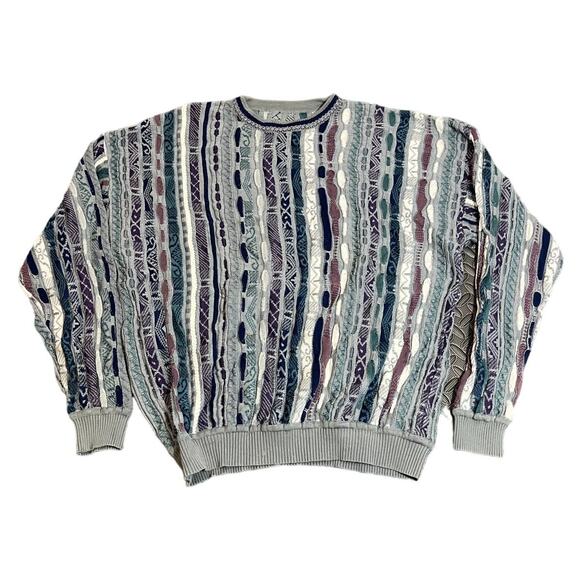 Vintage Mens Coogi Style Knit Sweater‎ Texture Pattern Size Large Made in USA - Picture 1 of 8